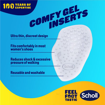 Scholl Party Feet Gel Cushions – Ultra Slim, Invisible Pain Relief, 1 Pair