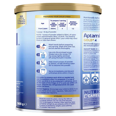 Aptamil Gold+ 4 Junior Nutritional Supplement Milk Drink - 900g