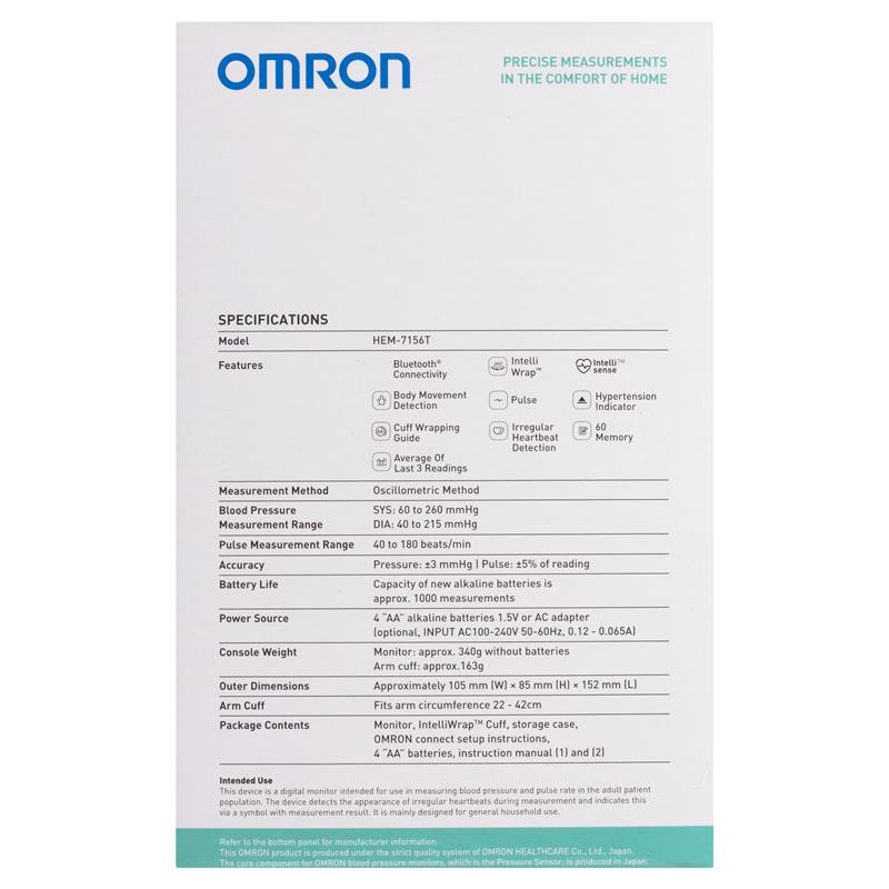 Omron HEM7156T Plus Blood Pressure Monitor with Bluetooth