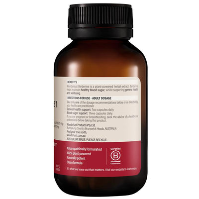 Wanderlust Berberine 333mg - 60 Vegan Capsules for Blood Sugar Support