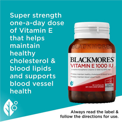 Blackmores Vitamin E 1000 IU Antioxidant Supplement – 30 Capsules