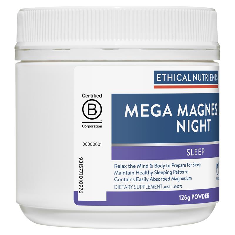 Ethical Nutrients Mega Magnesium Night 126g Powder - Sleep Support - Auzzi Store
