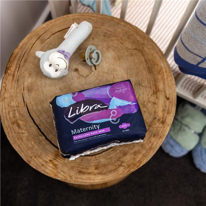 Libra Extra Long Maternity Pads with Wings - 10 Pads, Aloe Vera