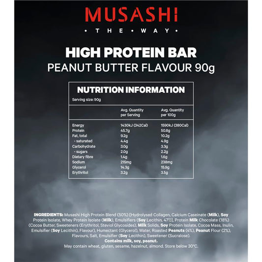 Musashi High Protein Bar Peanut Butter - 90g - Auzzi Store