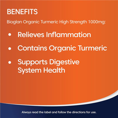 Bioglan Organic Turmeric 1000mg - 100 Tablets