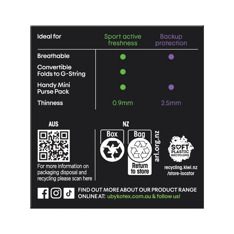 U by Kotex Sport Liners, 30-Liners, Sweat-Dry Core & Breathable