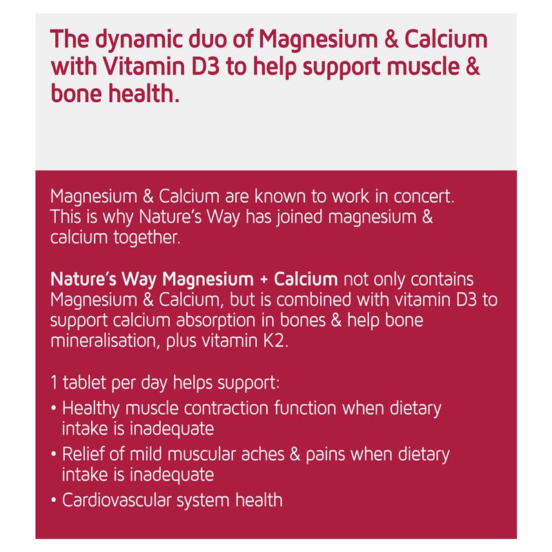 Nature's Way Magnesium Plus Calcium 150 Tablets - Muscle & Bone Support - Auzzi Store