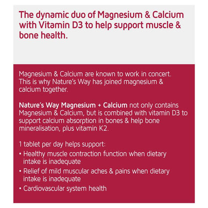 Nature's Way Magnesium Plus Calcium 150 Tablets - Muscle & Bone Support - Auzzi Store
