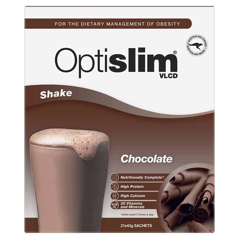 Optislim VLCD Meal Replacement Shake Chocolate 21x43g Sachets - Nutritionally Balanced Weight Management-Auzzi Store