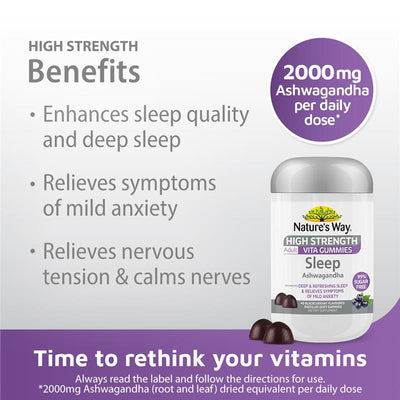 Nature's Way Adult Vita Gummies Sugar Free High Strength Sleep 40 Gummies - Relaxation & Sleep Support