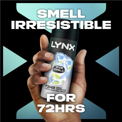 LYNX Ice Chill 165ml Antiperspirant Deodorant for Men, 72-Hour Mint Lemon