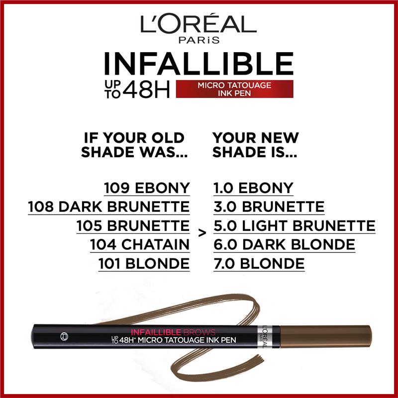 L'Oreal Paris Brow Micro Tattoo 105 Brunette