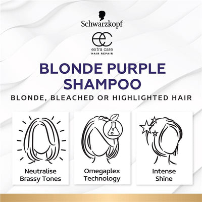 Schwarzkopf Extra Care Blonde Anti-Yellow Toning Purple Shampoo 250ml