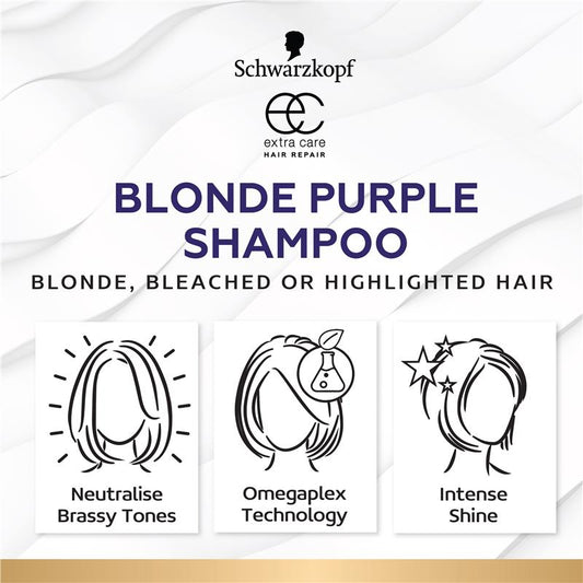 Schwarzkopf Extra Care Blonde Anti-Yellow Toning Purple Shampoo 250ml – view 2