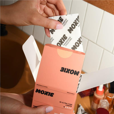 Moxie Organics Ultra Thin Vegan Panty Liners 26 Pack Organic Cotton