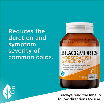 Blackmores Horseradish Garlic + Vitamin C Tablets - 90 Count