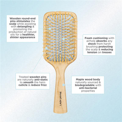 Lady Jayne Paddle Brush   (Wooden Brush)