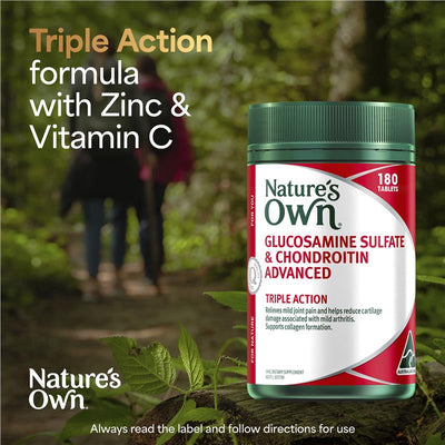 Nature's Own Glucosamine Sulfate & Chondroitin Advanced 180 Tablets - Joint Health Support