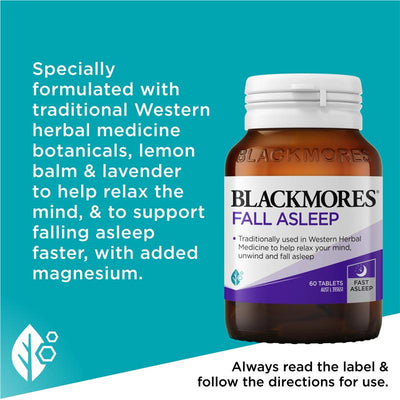 Blackmores Fall Asleep - 60 Tablets for Restful Sleep