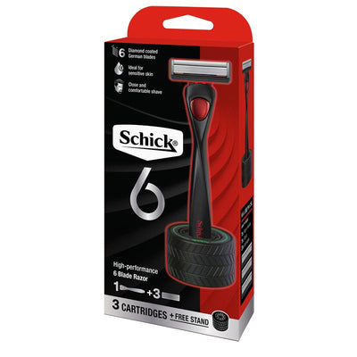 Schick Hydro 6 Razor Kit with 3 Refills, Diamond Blades & Trimmer
