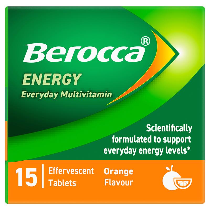 Berocca Energy Orange – 15 Effervescent Multivitamin Tablets
