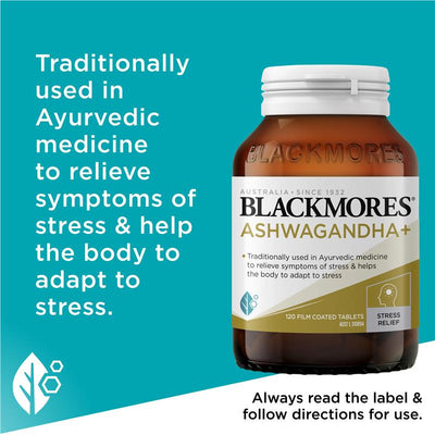 Blackmores Ashwagandha Supplement with B Vitamins, 120 Tablets
