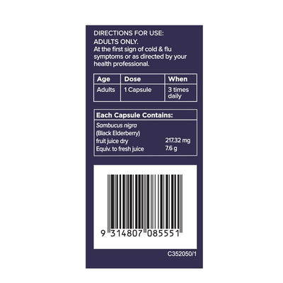 Sambucol Cold & Flu Double Strength 12 Capsules - Immune Support