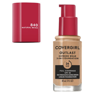 Covergirl Outlast Extreme Wear Foundation - 840 Natural Beige 30ml