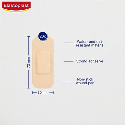 Elastoplast Extra Wide Plastic Strips - 20 Pack
