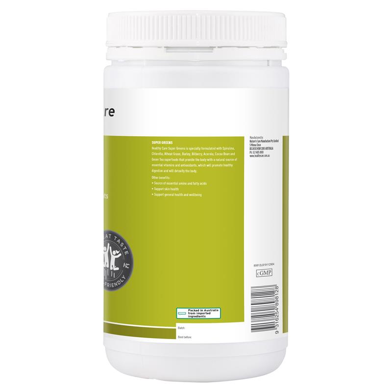 Healthy Care Super Greens 600g – 78 Nutrients, Probiotics & Detox Support