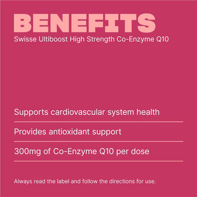 Swisse High Strength CoQ10 300mg - 90 Capsules for Heart Health