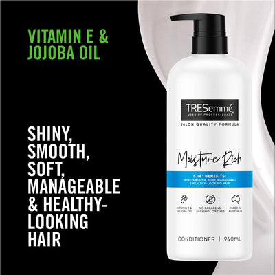 Tresemme Moisture Rich Conditioner 940ml - Ultimate Hydration for Dry Hair