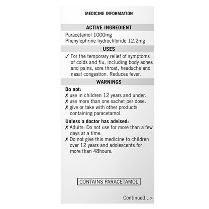 Lemsip Max Cold & Flu Hot Drink with Decongestant Blackcurrant 10 Sachets - Fast Relief