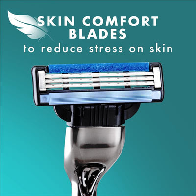 Gillette Mach3+ 8-Pack Replacement Cartridges – 3 Blades, Lubrication Strip, Fits All Mach3 Razors