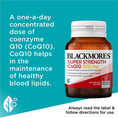 Blackmores CoQ10 300mg Cardiovascular Support Capsules - 30