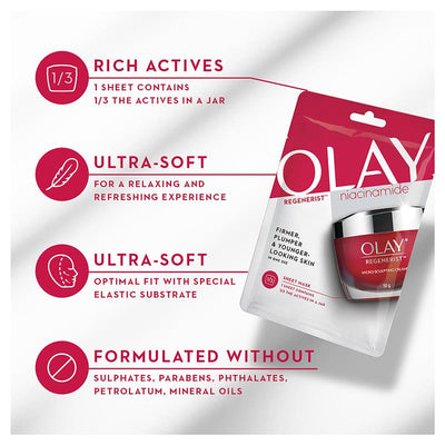 Olay Regenerist Niacinamide Sheet Mask - 1 Pack