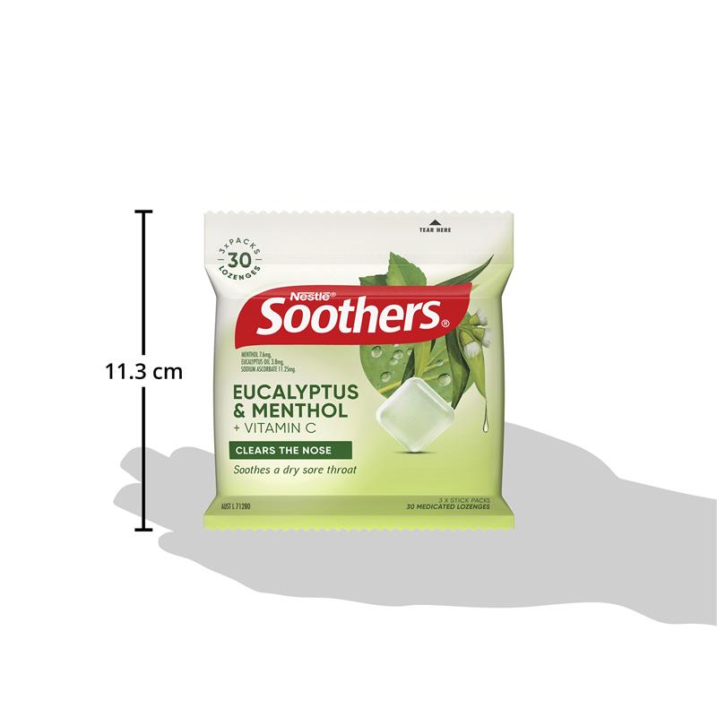 Soothers Eucalyptus & Menthol Lozenges - 3x10 Multipack-Auzzi Store