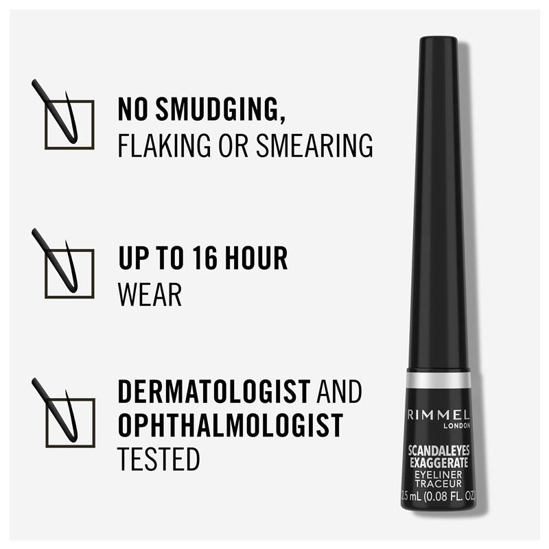 Rimmel Liquid Exaggerate Eye Liner 100% Black