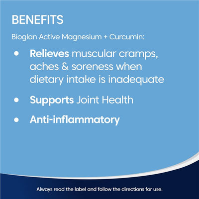 Bioglan Magnesium + Curcumin 120 Tablets – Joint & Muscle Support