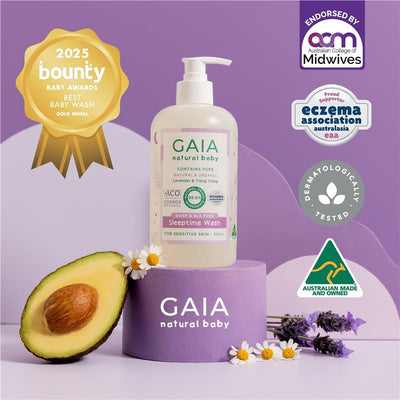 Gaia Natural Baby Sleeptime Bath Wash 500ml - Gentle & Calming