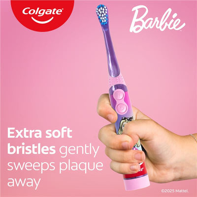 Colgate Kids Barbie Sonic Battery Toothbrush - Fun and Effective Cleaning for Ages 3+