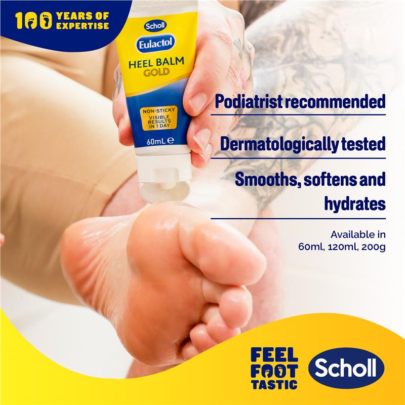 Scholl Eulactol Gold Heel Balm 60ml – 25% Urea for Dry Cracked Feet
