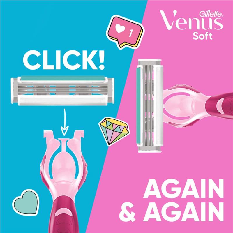 Gillette Simply Venus Hybrid Razor 4 Pack - Closer Shave with Less Nicks-Auzzi Store