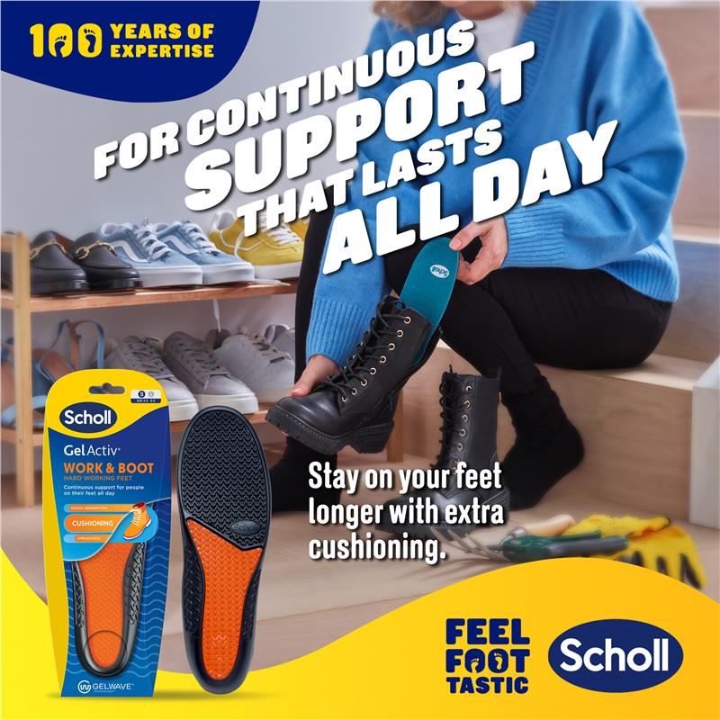 Scholl GelActiv® Work & Boot Insoles - Small, All-Day Support