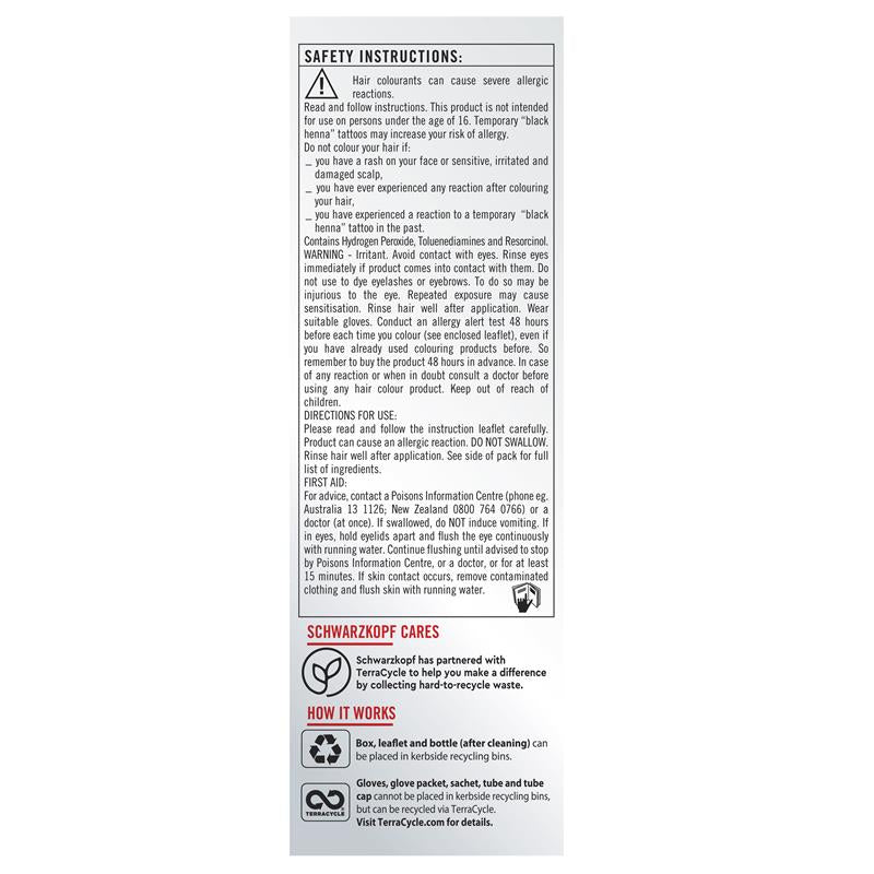 Schwarzkopf Live Colour Permanent Black Hair Dye - 50ml
