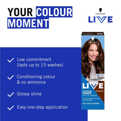 Schwarzkopf LIVE Colour Chocolate - Semi-Permanent Hair Color, 75ml