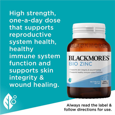 Blackmores Bio Zinc 168 Tablets – Supports Skin, Immune & Sperm Health