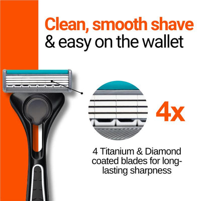 Schick Quattro 4 Titanium Men's Refill Razor Blades - 4 Pack