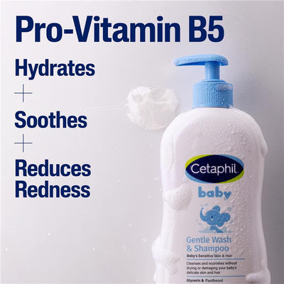Cetaphil Baby Gentle Wash and Shampoo 400ml - Tear-Free Formula for Delicate Skin