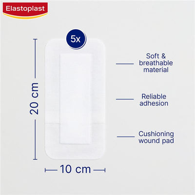 Elastoplast Sensitive Dressing 4XL 10x20cm - 5 Sterile Dressings